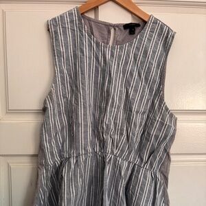 Cotton peplum tank striped front